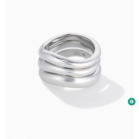 Stella & Dot silver ring trio size 5 - Picture 1 of 5